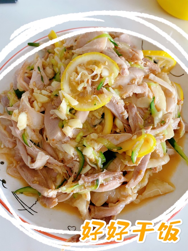Summer Low-fat Appetizer Lemon 🍋 Shredded Chicken recipe