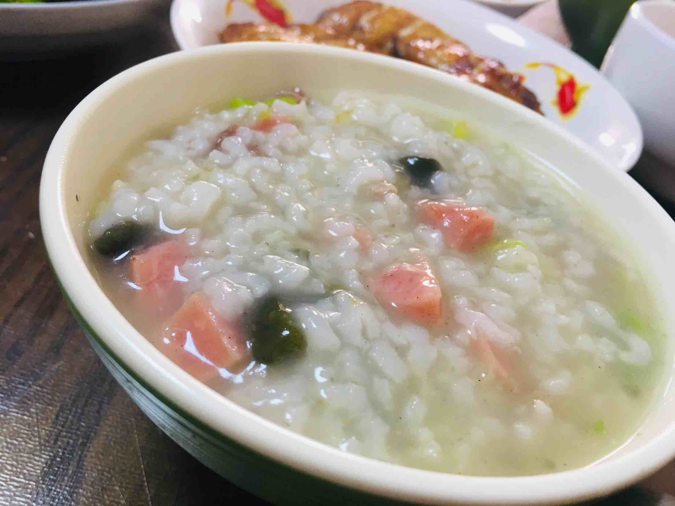 Pork Congee with Baked Intestines and Preserved Eggs recipe