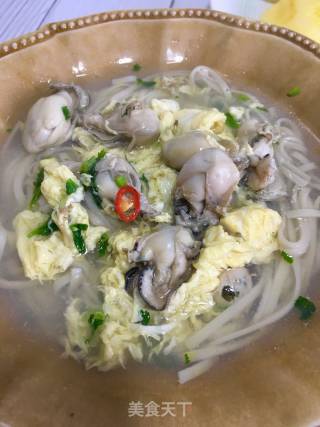 Oyster Egg Drop Noodle Soup recipe