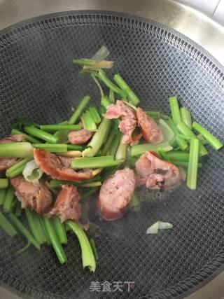 Sautéed Celery with Grilled Sausage recipe