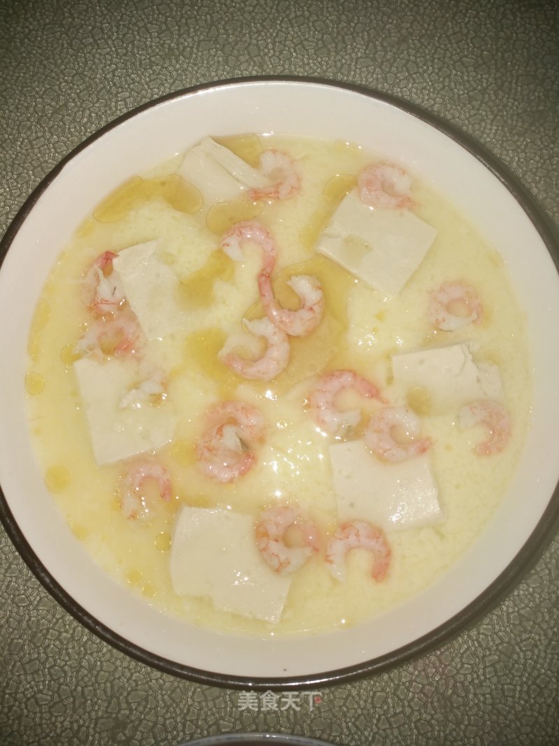 Steamed Egg with Shrimp and Tofu recipe