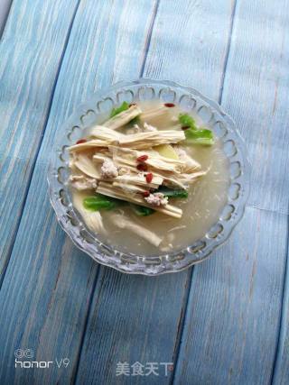 Vermicelli Soup with Green Vegetables and Minced Pork recipe