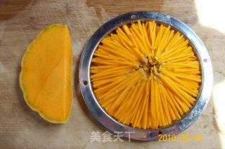 Auspicious Pumpkin, Golden Chrysanthemum, Wild Soybeans, Pickled Cabbage, Fish, Tea Tree, Mushrooms, Dried Bamboo Shoots, and Roasted Pork. recipe