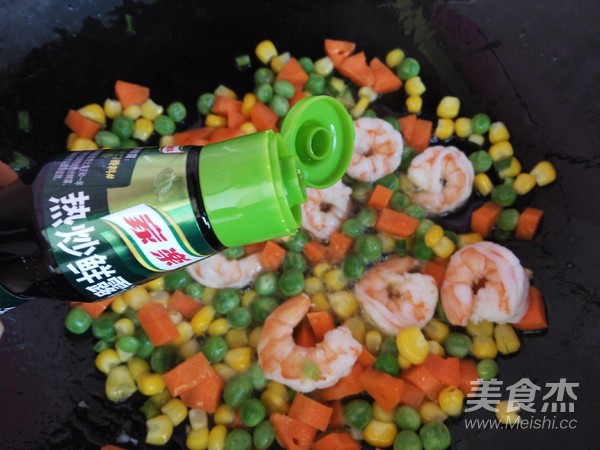 Shrimp Multicolored Fried Rice recipe