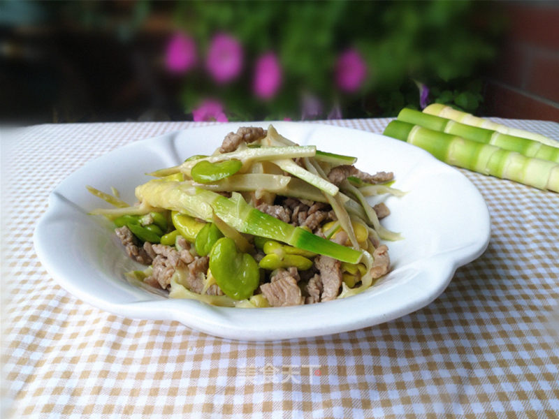 Fried Shredded Pork with Spring Bamboo Shoots and Watercress recipe