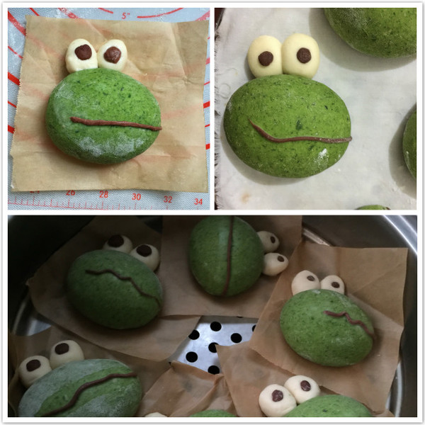 Frog Frog Mantou (spinach Version) recipe