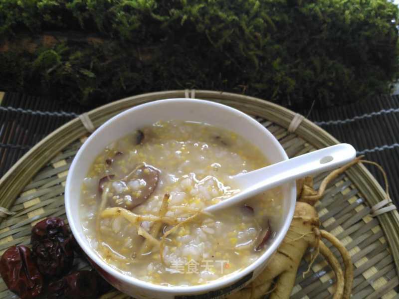 Fresh Ginseng Porridge with Corn Ballast and Red Dates recipe