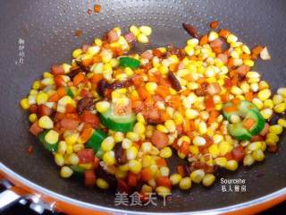 Fried Ham with Colorful Ham recipe