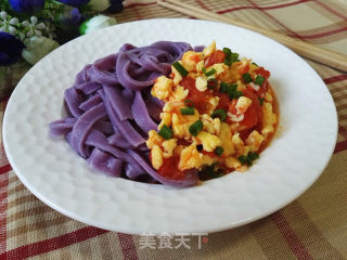 #aca Fourth Session Baking Contest# Making Pornographic Noodles with Tomatoes, Eggs and Purple Potato recipe