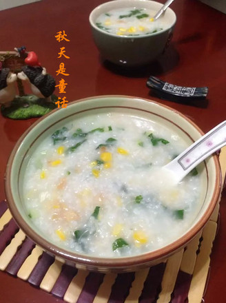 Vegetables, Corn Congee with Scallops recipe