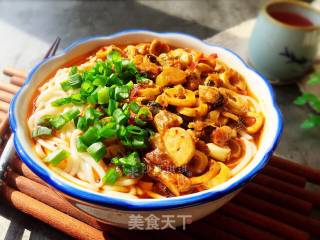Beef Noodles with Bamboo Shoots and Pickled Cabbage recipe