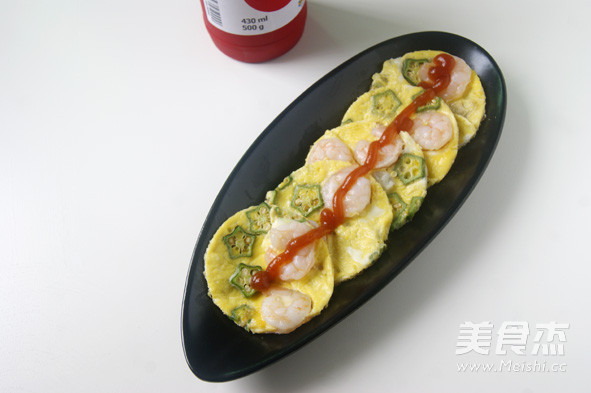 Shrimp Okra Omelette recipe