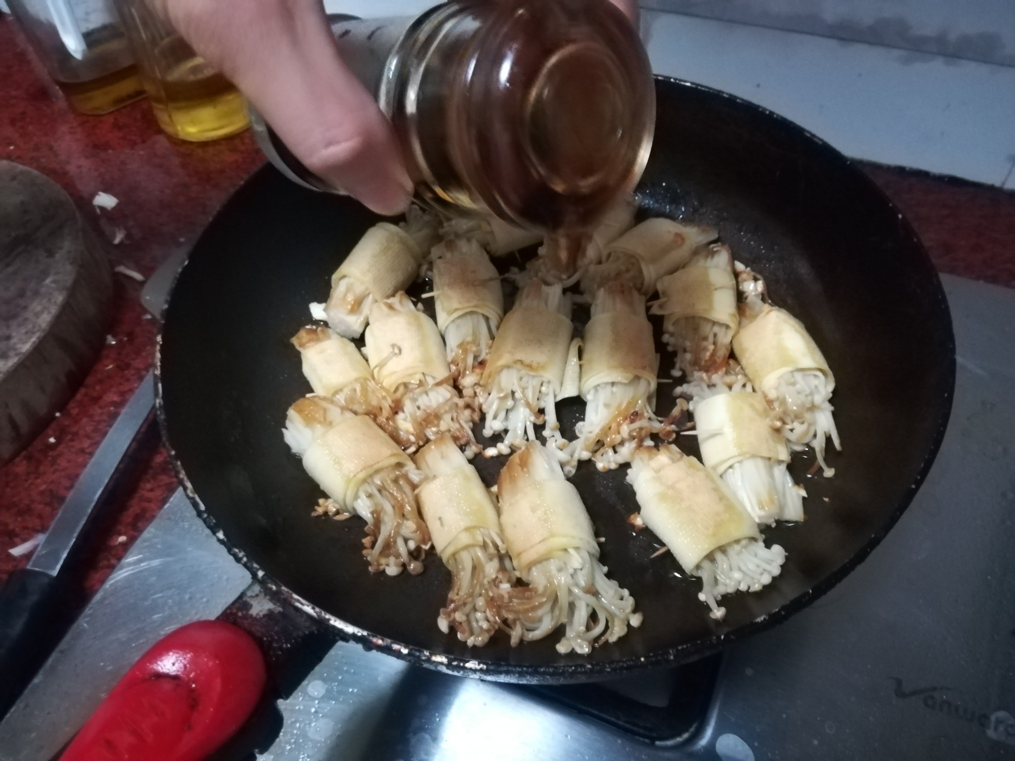 Tofu Skin Enoki Mushroom Roll recipe