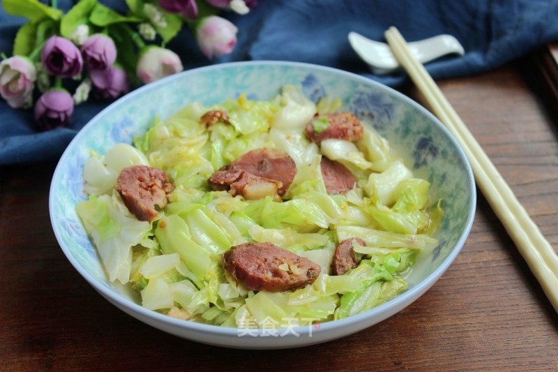 Stir-fried Cabbage with Spicy Sausage recipe