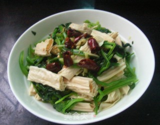 Spinach with Yuba recipe