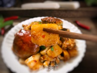 Spicy Crab Fried Rice Cake recipe