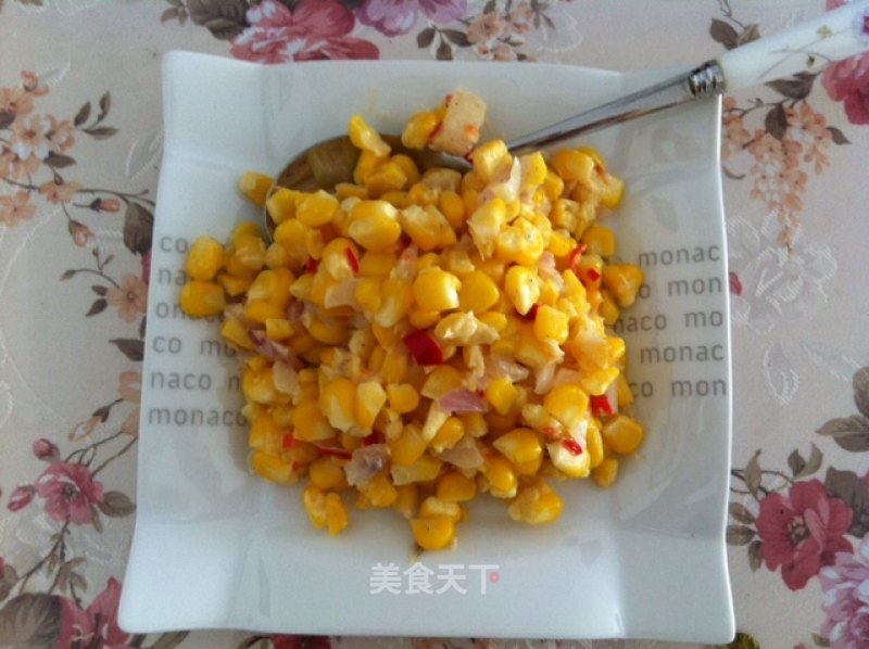 Scallion Corn Kernels (homemade Diet Meal) recipe