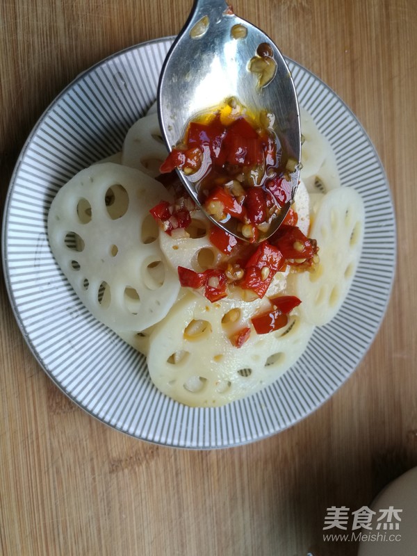 Garlic Chopped Pepper Lotus Root Slices recipe