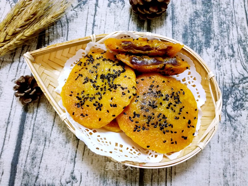 Pumpkin Purple Sweet Potato Glutinous Rice Cake recipe