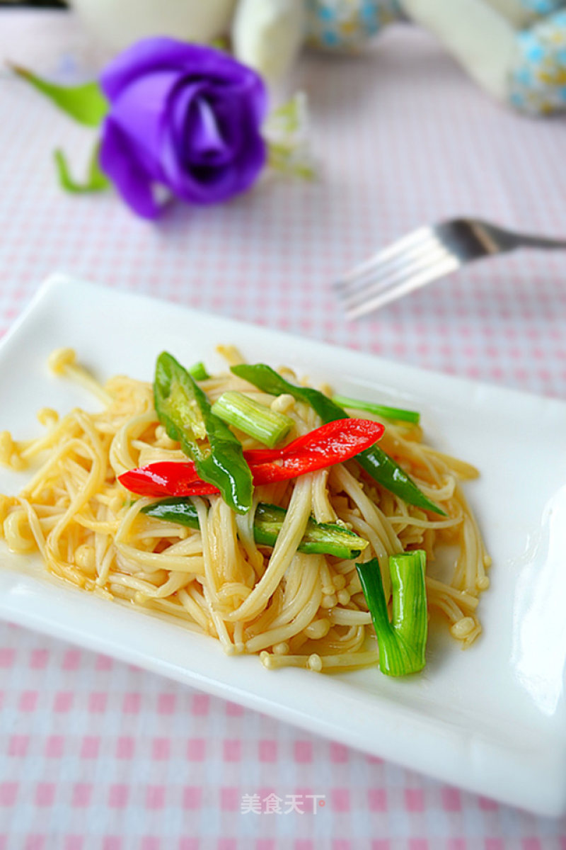 Enoki Mushroom with Scallion Oil recipe