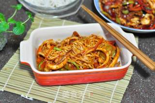 Korean Spicy Fried Octopus Noodles recipe