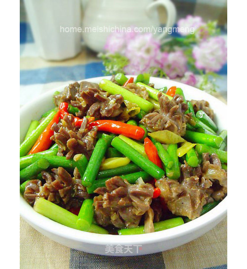 Garlic Stalk Chrysanthemum Gizzard recipe