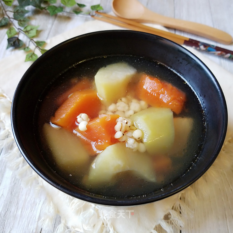 Chayote Papaya Barley Soup recipe