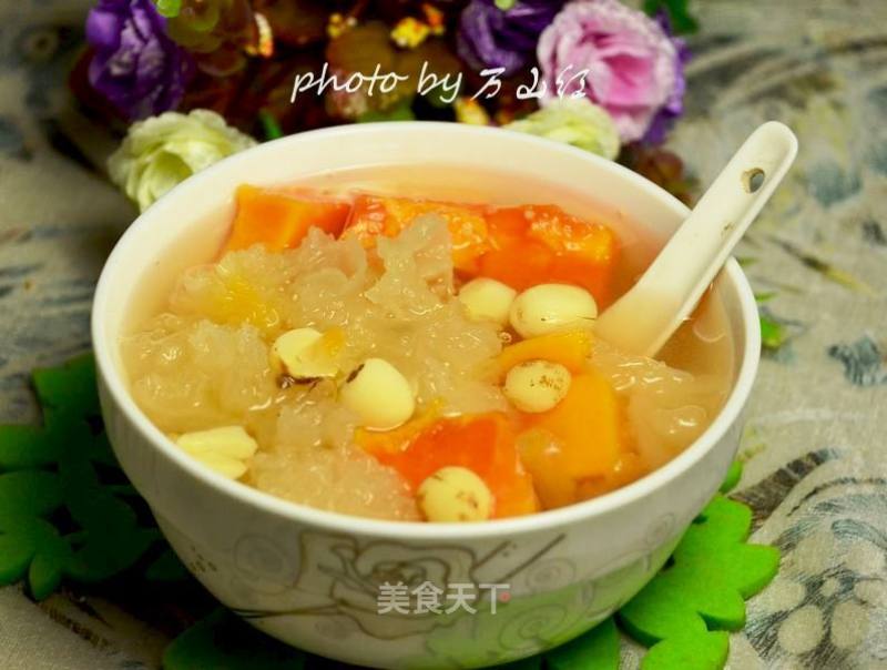 Papaya Tremella and Lotus Seed Soup recipe