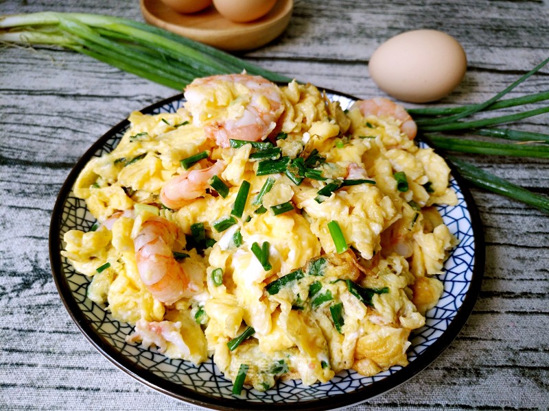 Fried Shrimp with Eggs recipe