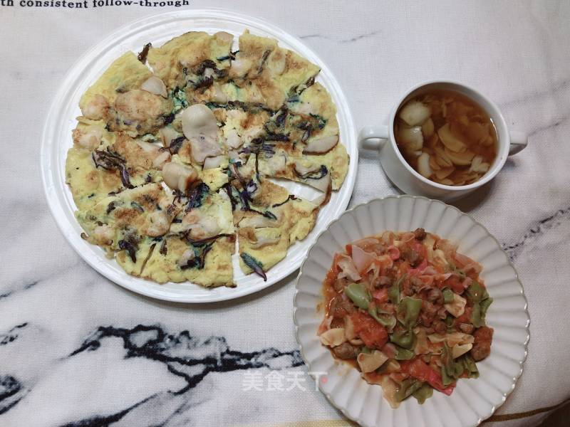 Pleurotus Eryngii and Shrimp Omelette recipe