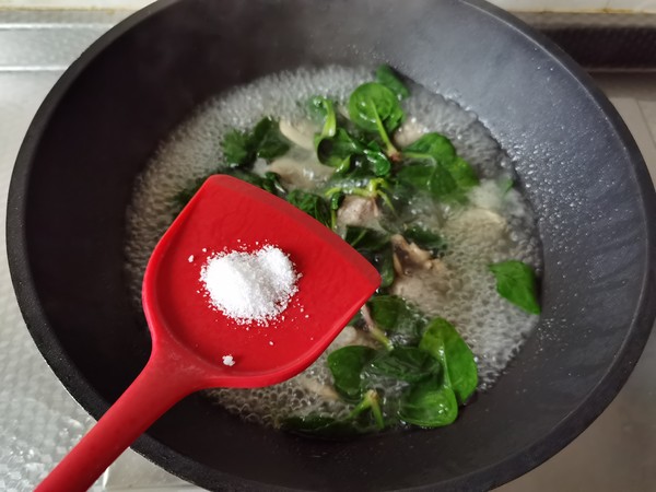 Spinach and Mushroom Meatball Soup recipe