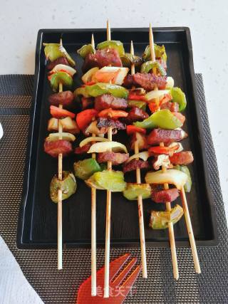 Five-color Vegetable Beef Skewers recipe