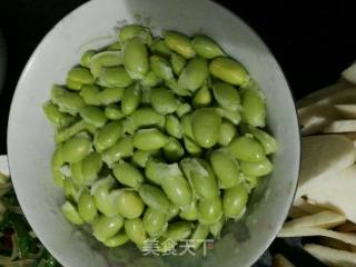 Fried Edamame with Pleurotus Eryngii recipe