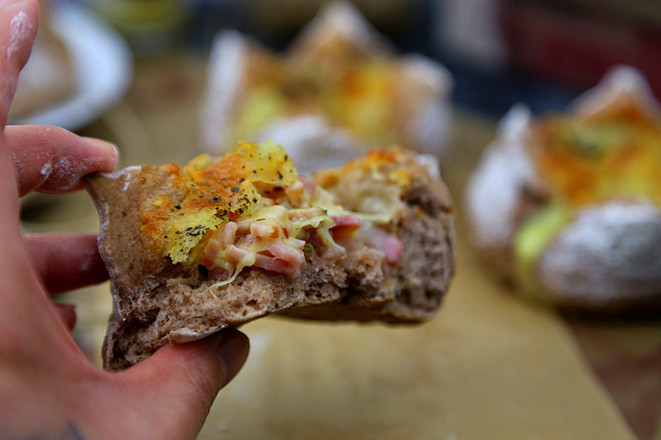 Whole Wheat Cheese Rock Lava Bread recipe