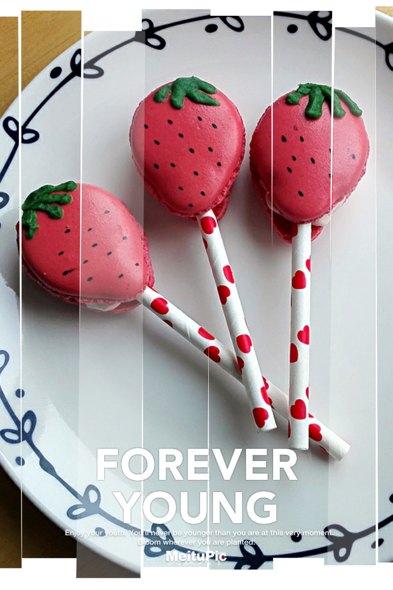 #aca烤明星大赛#strawberry Macaron Lollipop recipe