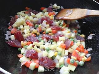 Braised Rice with Mixed Vegetables recipe