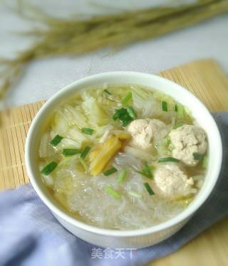 Vermicelli Cabbage Chicken Ball Soup recipe