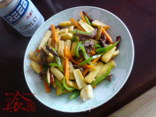 Stir-fried Pork Heart with Baby Corn recipe