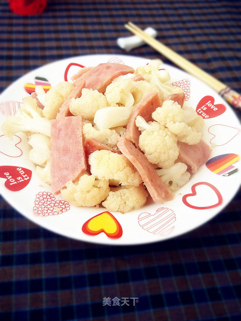Stir-fried Cauliflower with Ham recipe