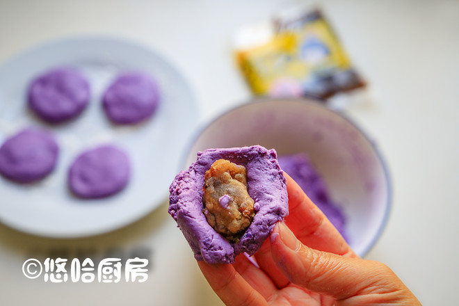 Milky Purple Sweet Potato Glutinous Rice Cake recipe