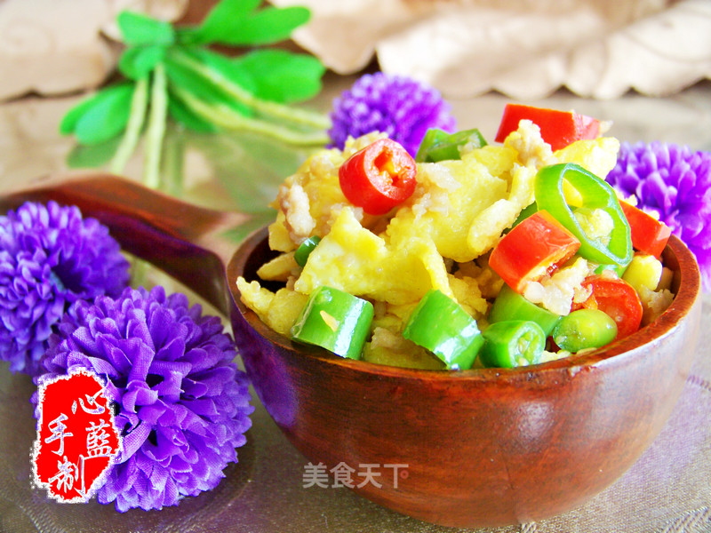 Xinlan Hand-made Private Kitchen [scrambled Eggs with Spicy Pork with Colored Peppers]-cheers on The Phone (part 2) recipe