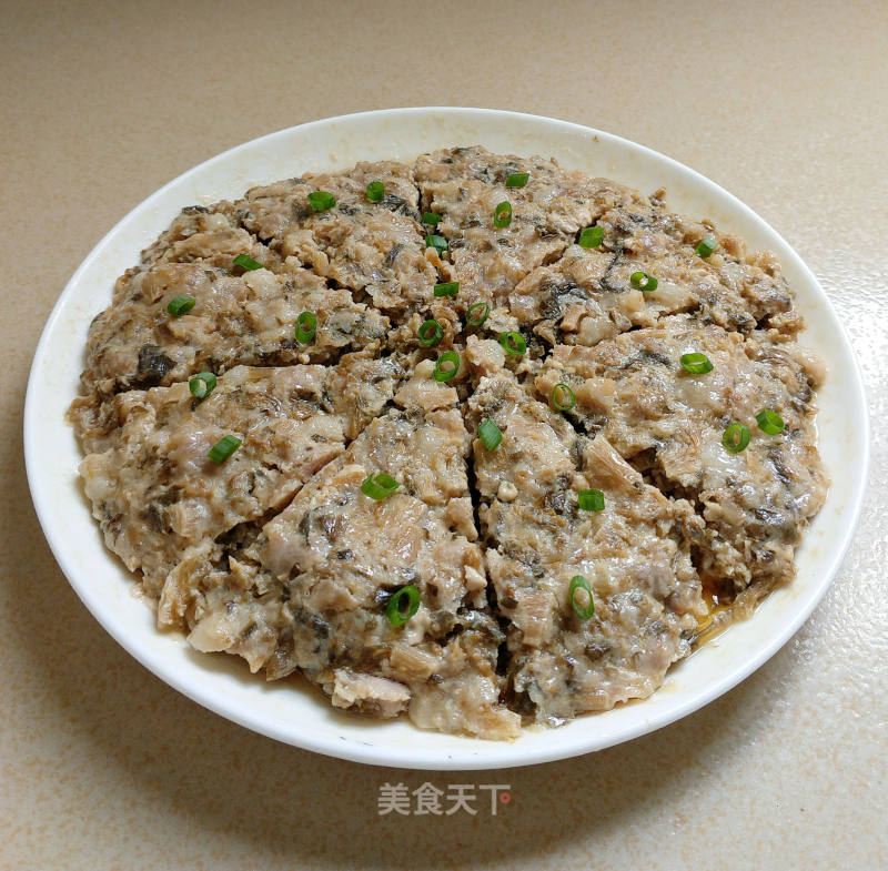 Steamed Meat Cake with Mei Cai