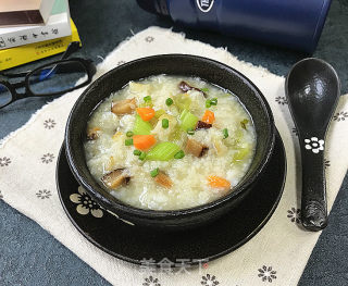 Mushroom Pollock and Vegetable Porridge recipe