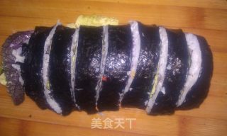 Double Purple Zhengyan Egg Skin Rice Roll-perilla Series 3 recipe