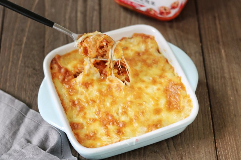 Spicy Cabbage and Cheese Baked Rice recipe