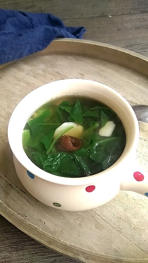 Black Garlic Yam Spinach Soup recipe
