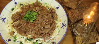 Fried Kway Teow with Shacha Beef and Kale recipe