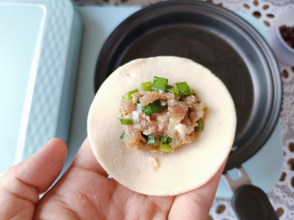 Pork Dumplings, Potato Shredded Egg Cake, Pumpkin Millet Congee recipe