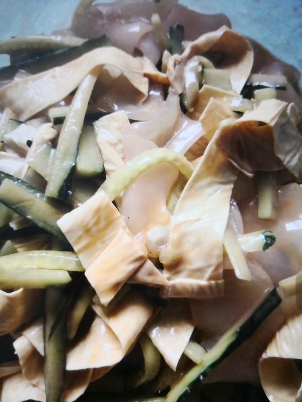 Cucumber Bean Curd with Sesame Sauce recipe