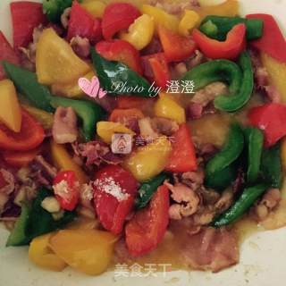 Stir-fried Bell Peppers with Bacon recipe